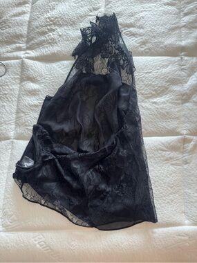 INTERMIX Black Lace Chemise Slip